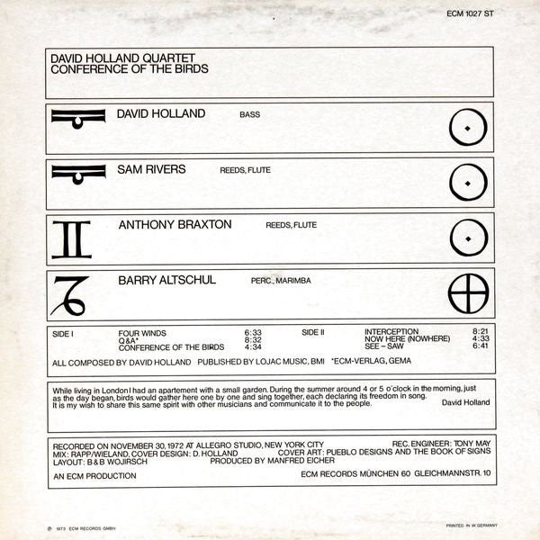 Release: Conference Of The Birds-Vinyl-Germany-1973-ECM 1027-549332