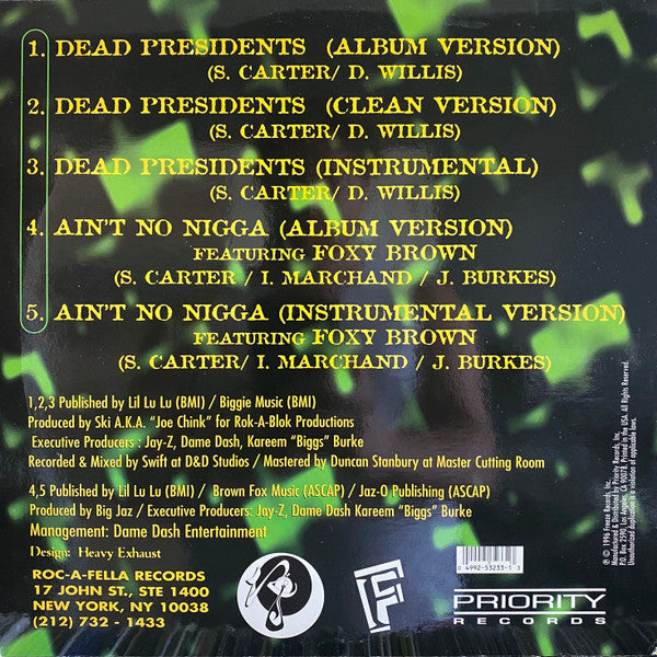 Release: Dead President$ / Ain't No Nigga-Vinyl-US-1996-PVL 53233, PVL 53233, PVL 53233-248696