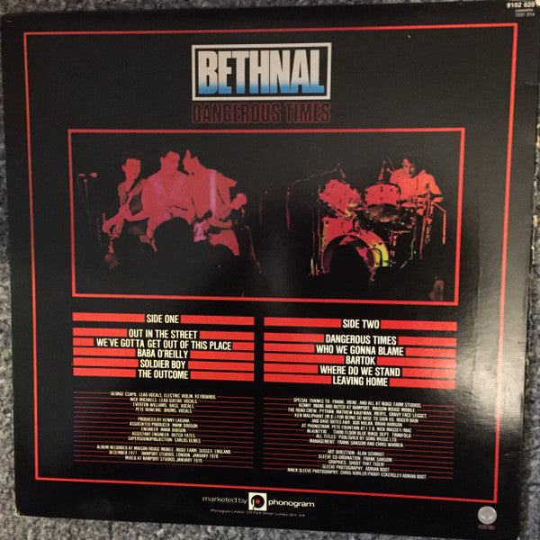 Release: Dangerous Times-Vinyl-UK-1978-9102 020-423605