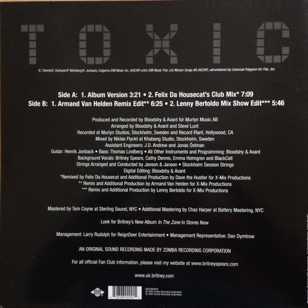 Master Release: Toxic by Britney Spears