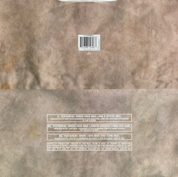 Release: Yesterday, When I Was Mad-Vinyl-UK-1994-12R 6386, 7243 8 81569 6 7-208573