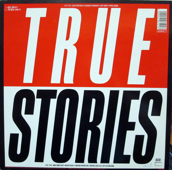 Release: True Stories-Vinyl-UK-1986-EU 3511, 24 0612 1-657033