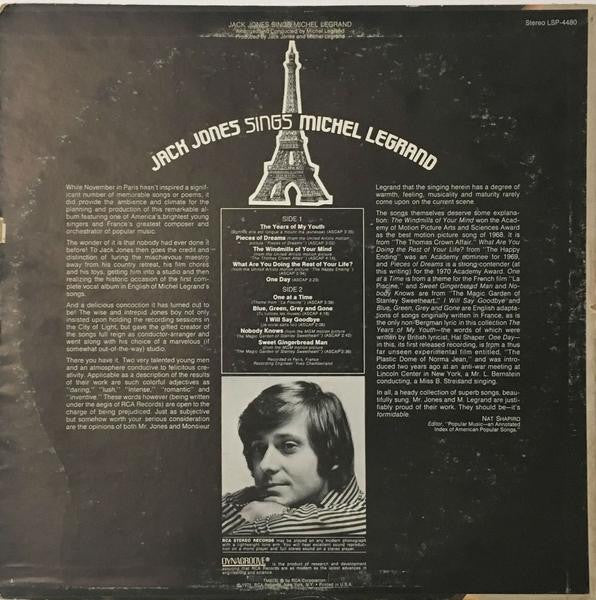 Master Release: Sings Michel Legrand by Jack Jones