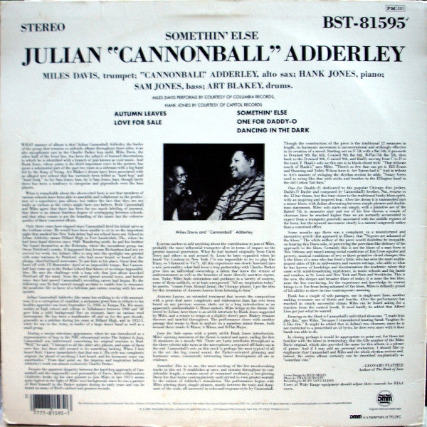Release: Somethin' Else-Vinyl-US-1985-BST 81595, BST-81595-399639