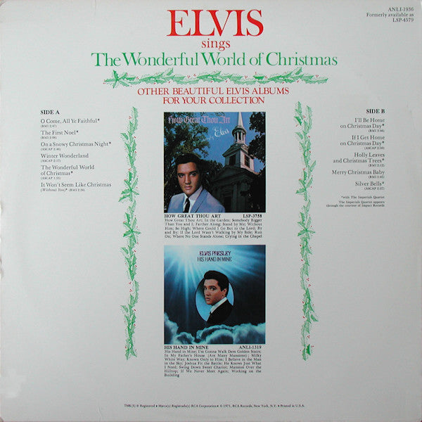 Release: Elvis Sings The Wonderful World Of Christmas-Vinyl-US-1975-ANL1-1936-967683