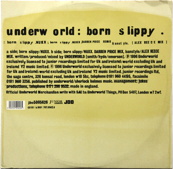 Release: Born Slippy-Vinyl-UK-1999-jbo5005626, jbo5005626-109516