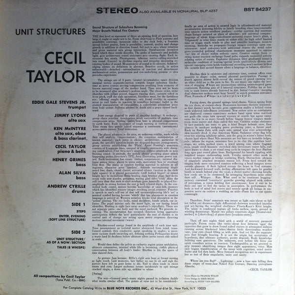 Master Release: Unit Structures by Cecil Taylor