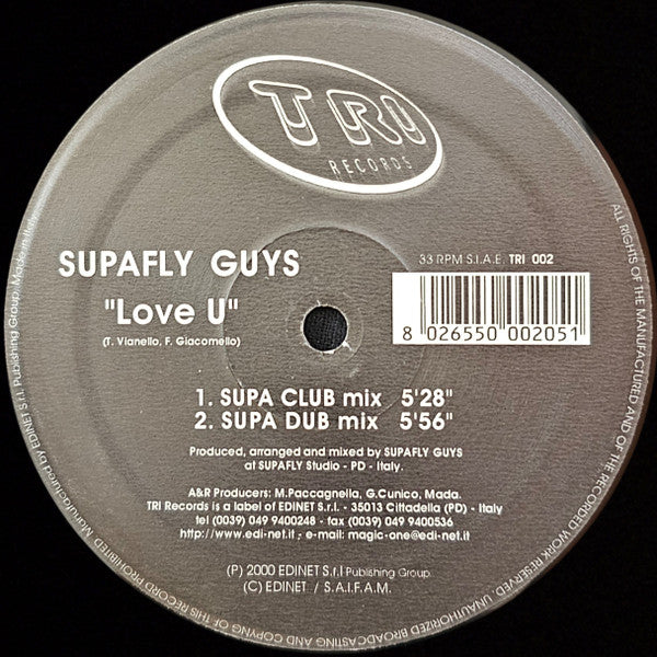 Release: Love U-Vinyl-Italy-2000-TRI 002-771081