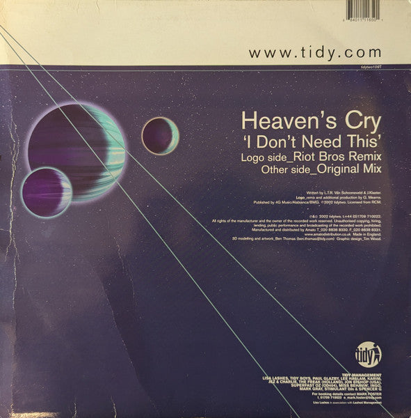 Master Release: I Don't Need This by Heaven's Cry