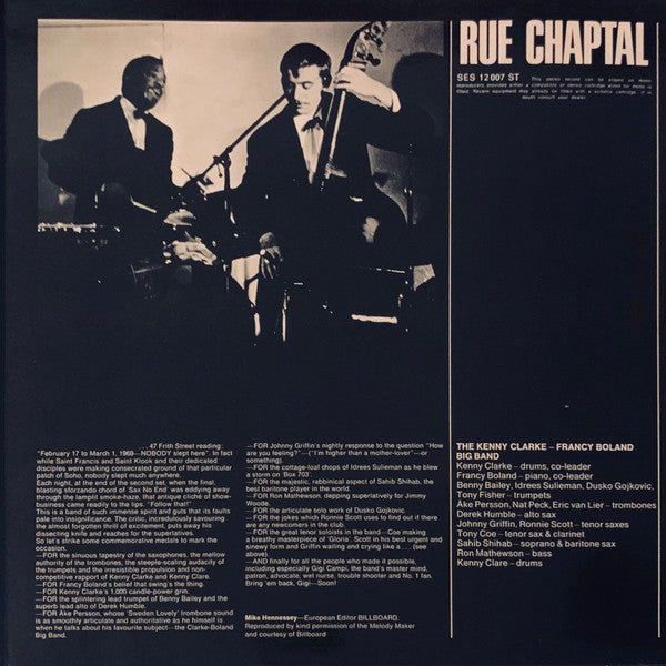 Release: Live At Ronnie's ; Album 2 ; Rue Chaptal-Vinyl-Germany-1970-12 007, 12 29850-7, 12 29850-7, SES 12 007 ST-879800