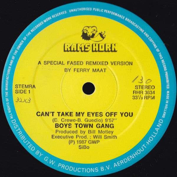Master Release: Can't Take My Eyes Off You (A Special Fased Remixed Version) by Boys Town Gang
