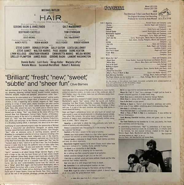 Release: Hair - The American Tribal Love-Rock Musical (The Original Broadway Cast Recording)-Vinyl-US-1970-LSO-1150, LSO 1150-938673