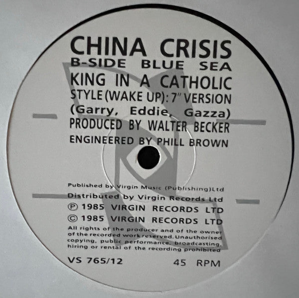 Release: King In A Catholic Style (Wake Up)-Vinyl-UK-1985-VS 765/12-797215
