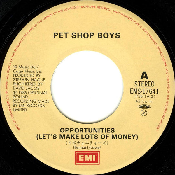 Opportunities (Let's Make Lots Of Money) = オポチュニティーズ