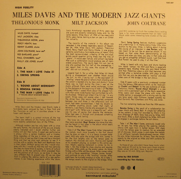 Miles Davis And The Modern Jazz Giants