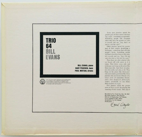 Release: Trio 64-Vinyl-US-1964-V-8578, V/V6-8578-372456
