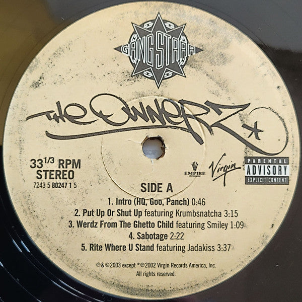 Release: The Ownerz-Vinyl, Vinyl, All Media-US-2003-7243 5 80247 1 5-173403