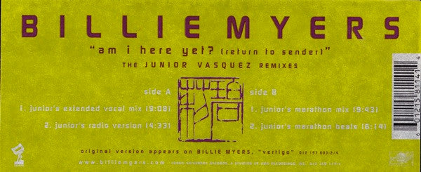 Release: Am I Here Yet? (Return To Sender)-Vinyl-US-2000-012 158 114-1-250692