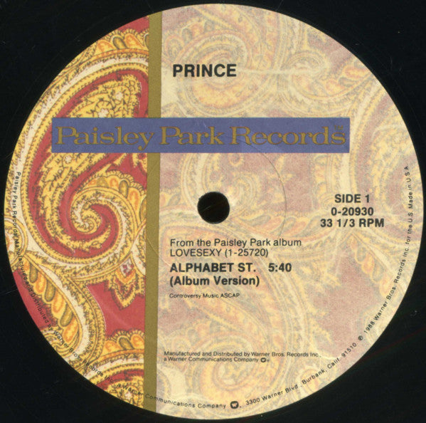 Release: Alphabet St.-Vinyl-US-1988-0-20930-326156