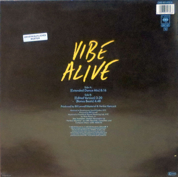 Release: Vibe Alive-Vinyl-Europe-1988-651432 6, CBS 651432 6-135362