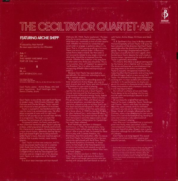 Master Release: The World Of Cecil Taylor by The Cecil Taylor Quartet