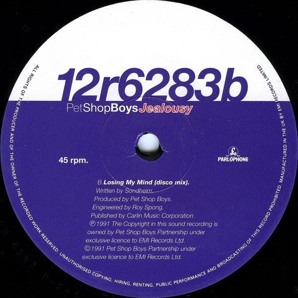 Master Release: Jealousy by Pet Shop Boys