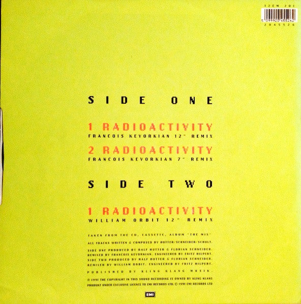 Release: Radioaktivität-Vinyl-UK-1991-12 EM 201, 12EM 201-101266
