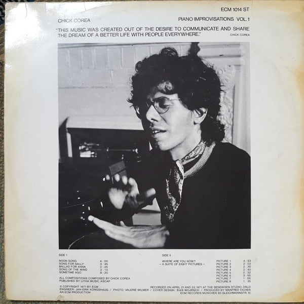 Release: Piano Improvisations Vol. 1-Vinyl-Germany-1971-ECM 1014 ST-402080
