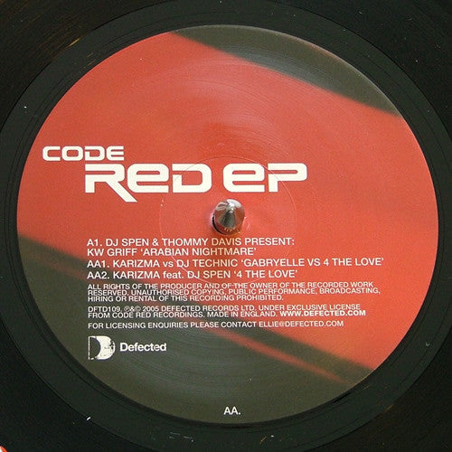 Release: Code Red EP-Vinyl-UK-2005-DFTD109, DFTD109-515611