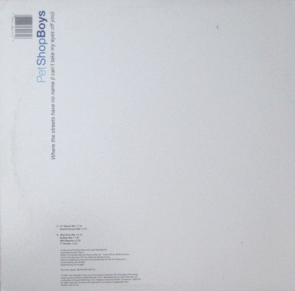 Master Release: Where The Streets Have No Name (I Can't Take My Eyes Off You) by Pet Shop Boys