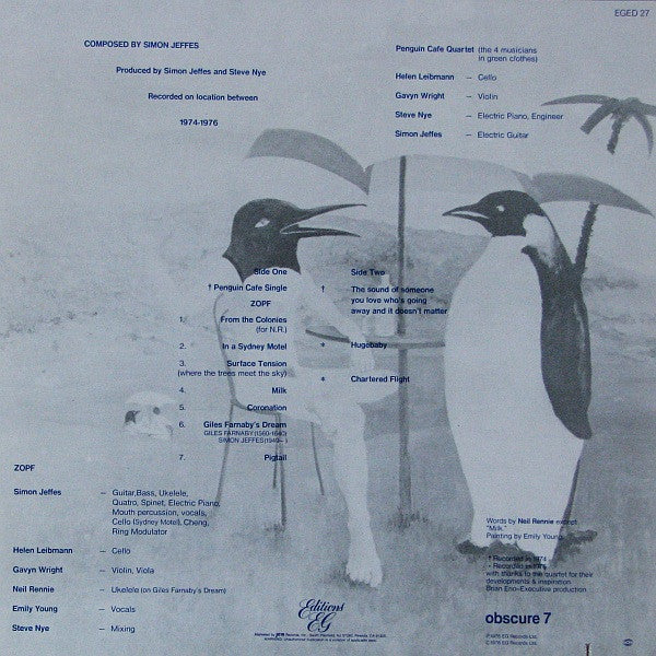Release: Music From The Penguin Café-Vinyl-US-1987-EGED 27-544635