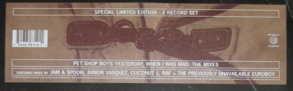 Master Release: Yesterday, When I Was Mad by Pet Shop Boys