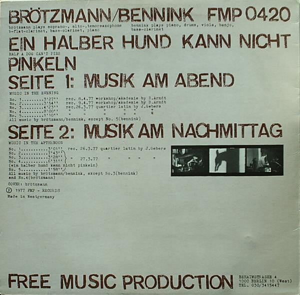 Master Release: Ein Halber Hund Kann Nicht Pinkeln by Brötzmann / Bennink