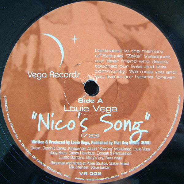 Release: Nico's Song / Africa / Brasil-Vinyl-US-2003-VR 002-208221