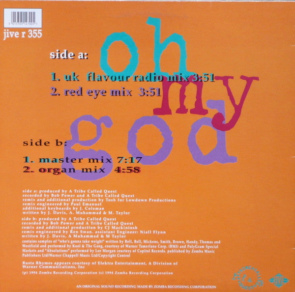 Release: Oh My God-Vinyl-UK-1994-JIVE R 355-932407