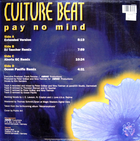 Master Release: Pay No Mind by Culture Beat