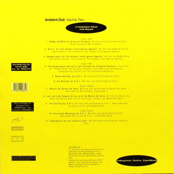 Release: Ambient Dub Volume 2. Earthjuice. (A Compilation Album)-Vinyl-UK-1993-RBADLP3-232133