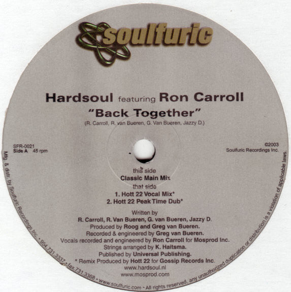 Release: Back Together-Vinyl-US-2003-SFR-0021, SFR0021-184422