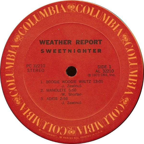 Release: Sweetnighter-Vinyl-US-1977-PC 32210, 32210-982765