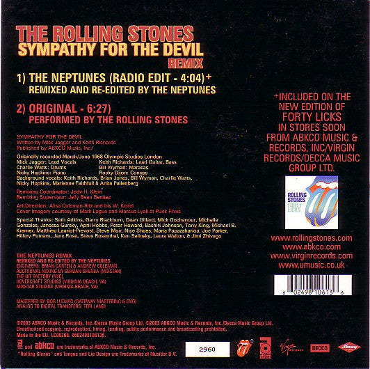 Master Release: Sympathy For The Devil (Remix) by The Rolling Stones