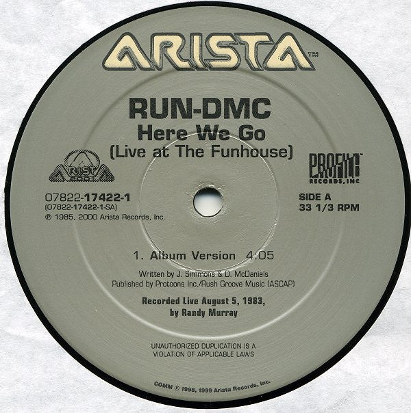 Master Release: Here We Go (Live At The Funhouse) by Run-DMC