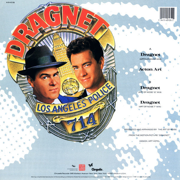 Release: Dragnet-Vinyl-US-1987-4V9 43135, 4V9 43135-196952