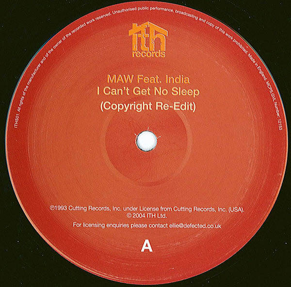 Master Release: I Can't Get No Sleep (Copyright Re-Edit) / Lei Lo Lai (MAW Mix B's Re-Edit) by Masters At Work