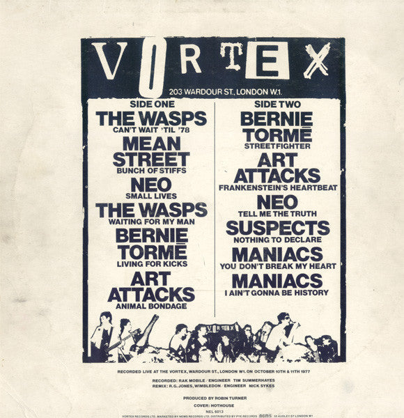 Release: Live At The Vortex - Volume One-Vinyl-UK-1977-NEL 6013-952106