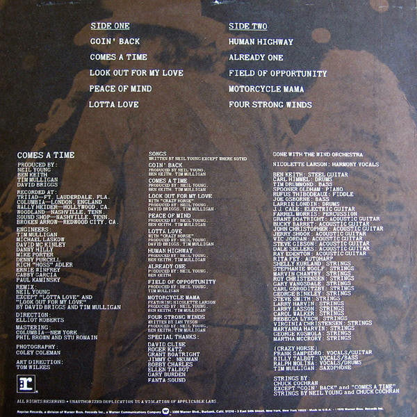 Master Release: Comes A Time by Neil Young