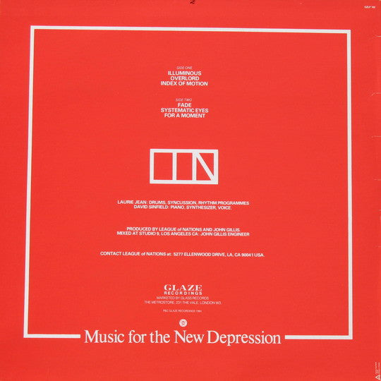 Release: Music For The New Depression-Vinyl-UK-1984-GZLP 102-868220