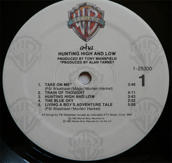 Release: Hunting High And Low-Vinyl-US-1985-1-25300, 9 25300-1-547689