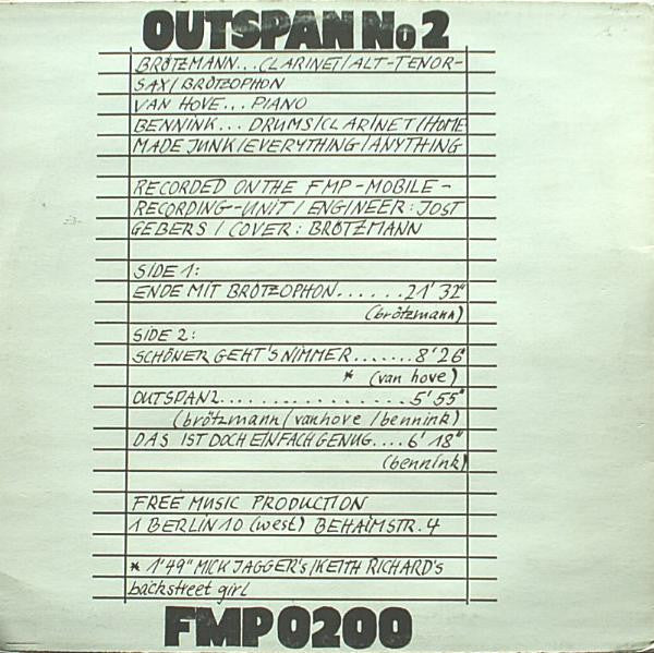 Master Release: Outspan No 2 by Brötzmann / Van Hove / Bennink