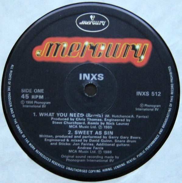 Release: What You Need-Vinyl-UK-1986-INXS 512-463116