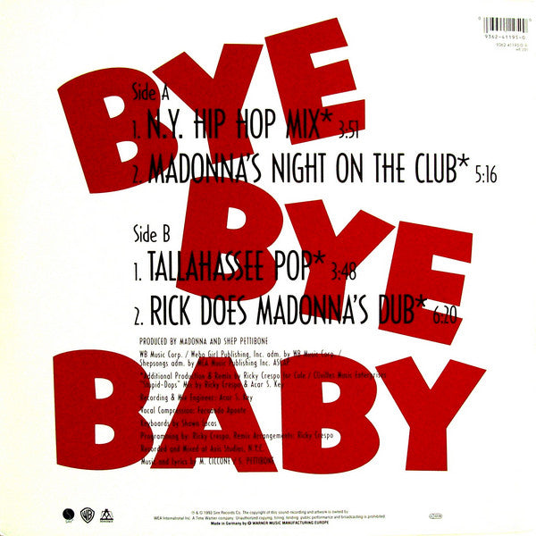 Master Release: Bye Bye Baby by Madonna